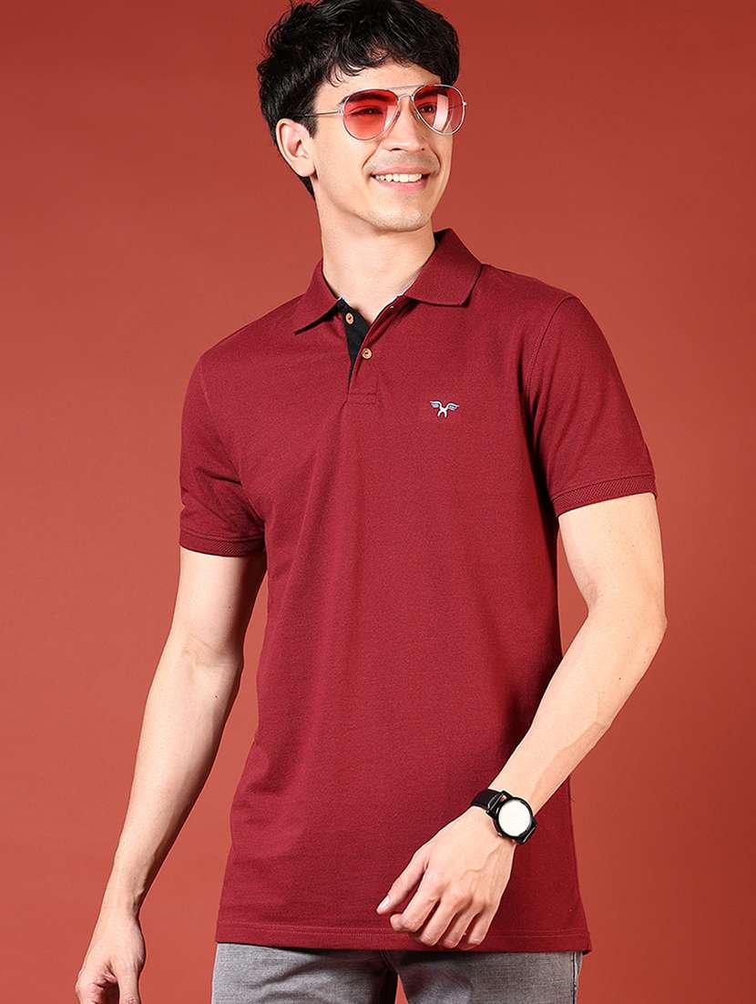 men solid short sleeve regular fit polo t-shirt - 21720004 -  Standard Image - 1