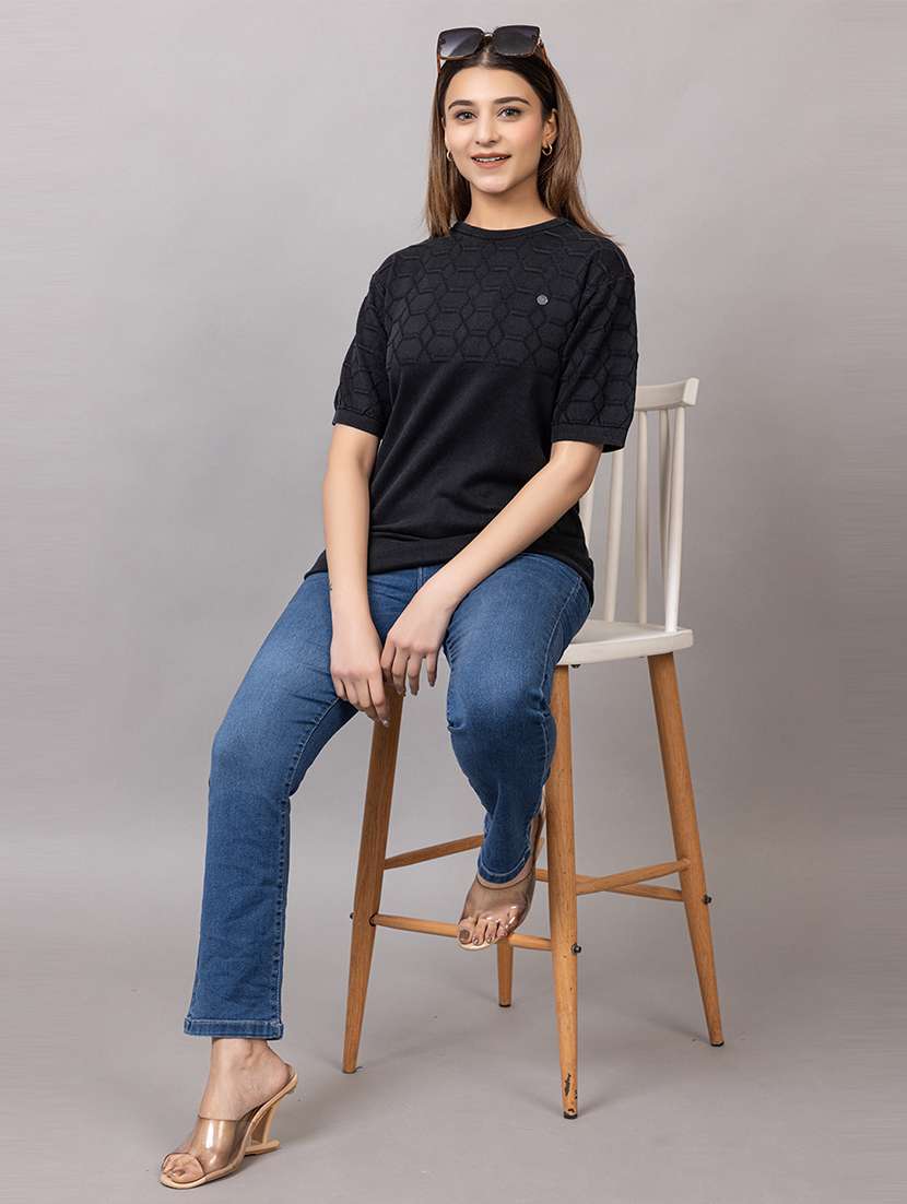 women self design short sleeve t-shirt - 21720079 - Standard Image - 4