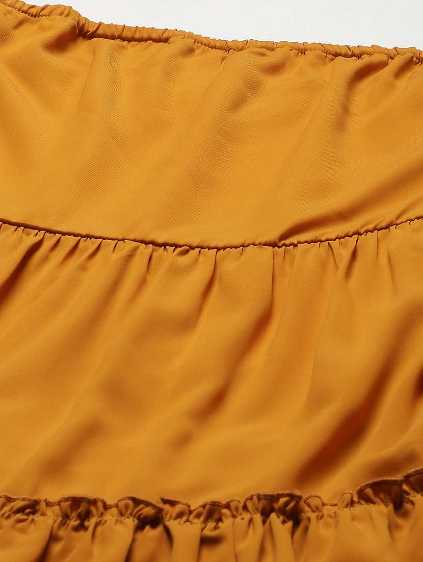 women solid off shoulder layered dress - 21720104 -  Standard Image - 4