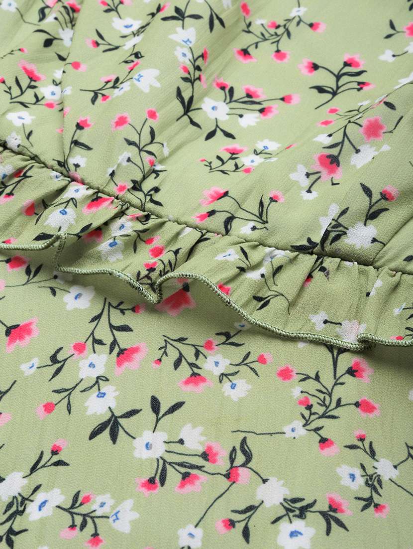 women floral print shoulder strap tiered dress - 21720118 -  Standard Image - 4