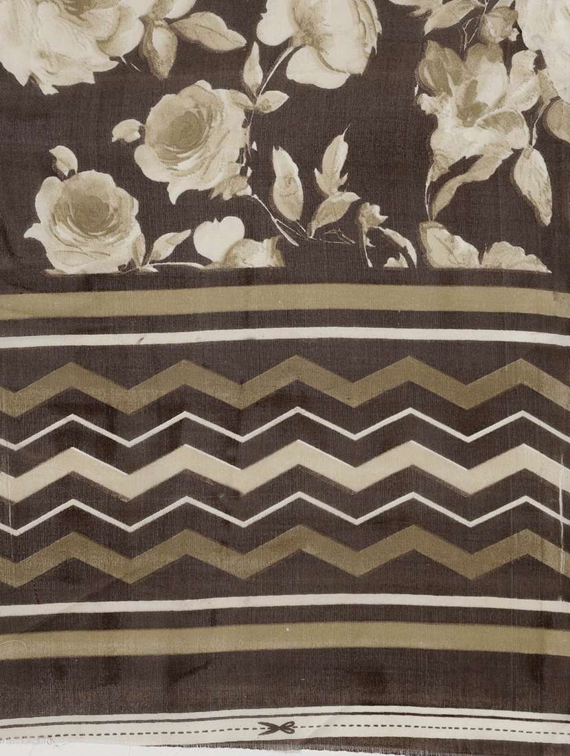 women brown floral printed saree with blouse - 21720152 -  Standard Image - 4
