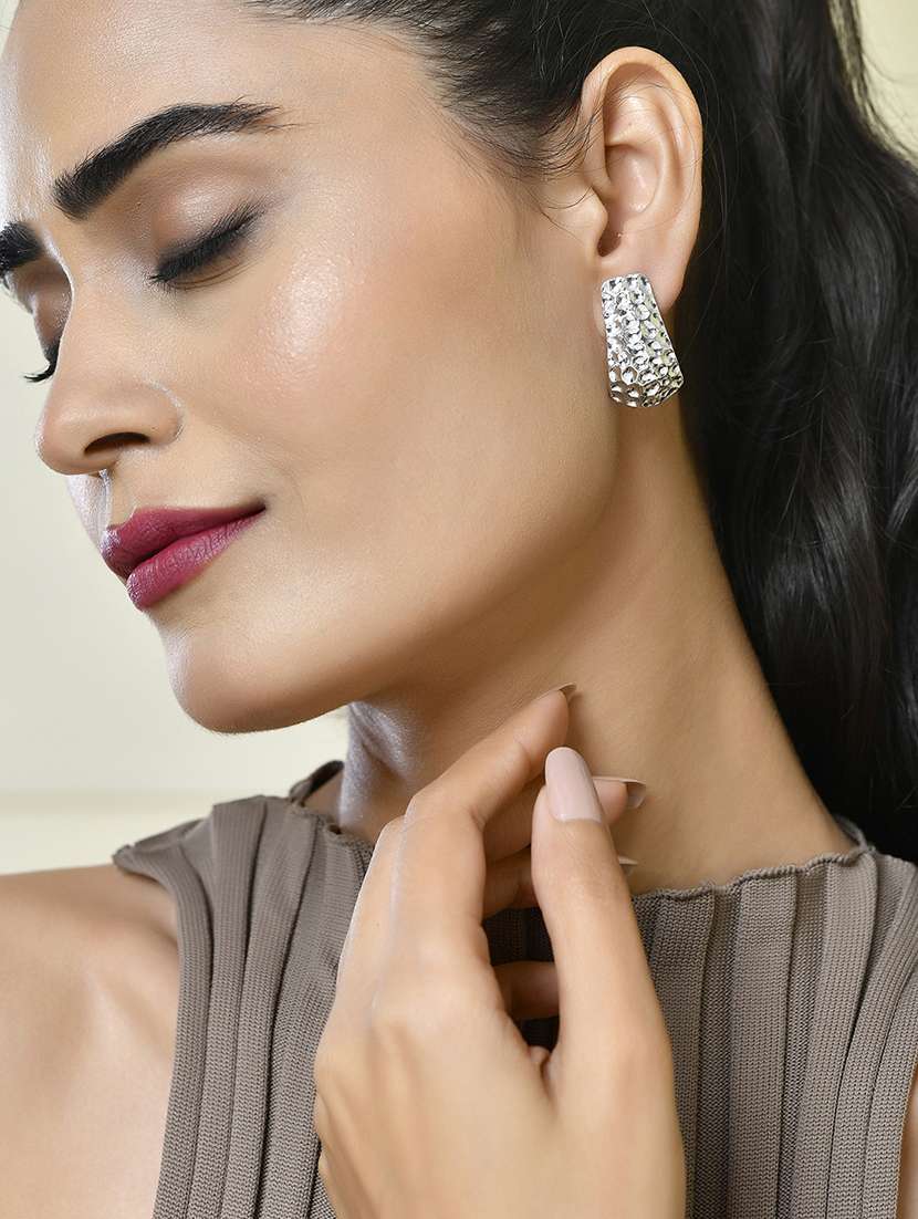 women silver metal drop earrings - 21720262 -  Standard Image - 4