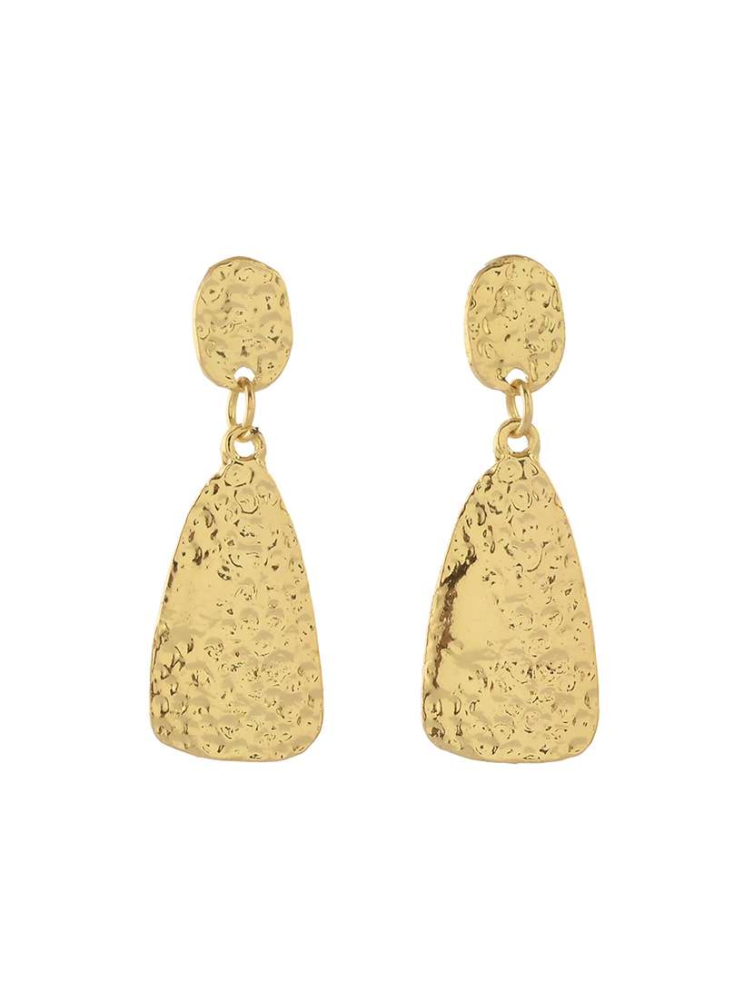 women gold metal drop earrings - 21720264 -  Standard Image - 1