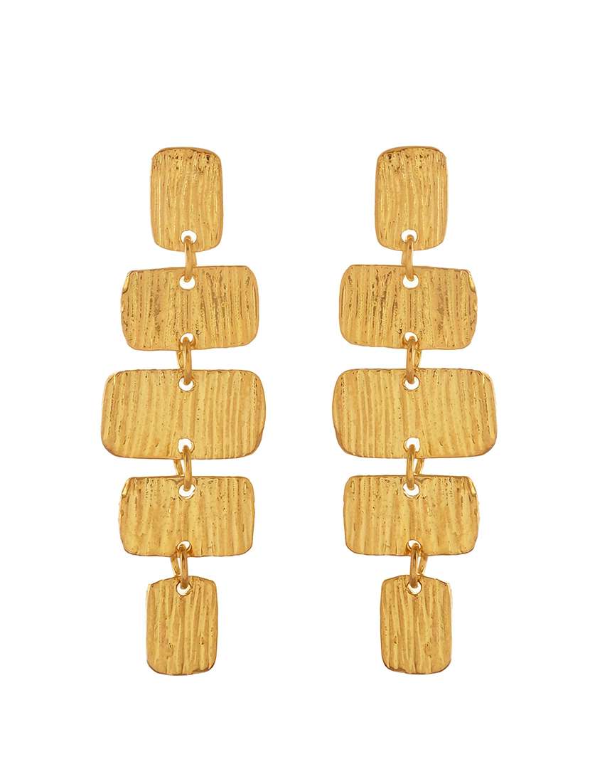 women gold metal drop earrings - 21720268 - Standard Image - 1