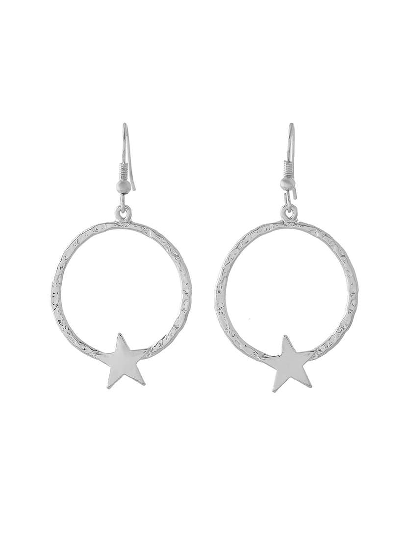 women silver metal drop earrings - 21720270 -  Standard Image - 1