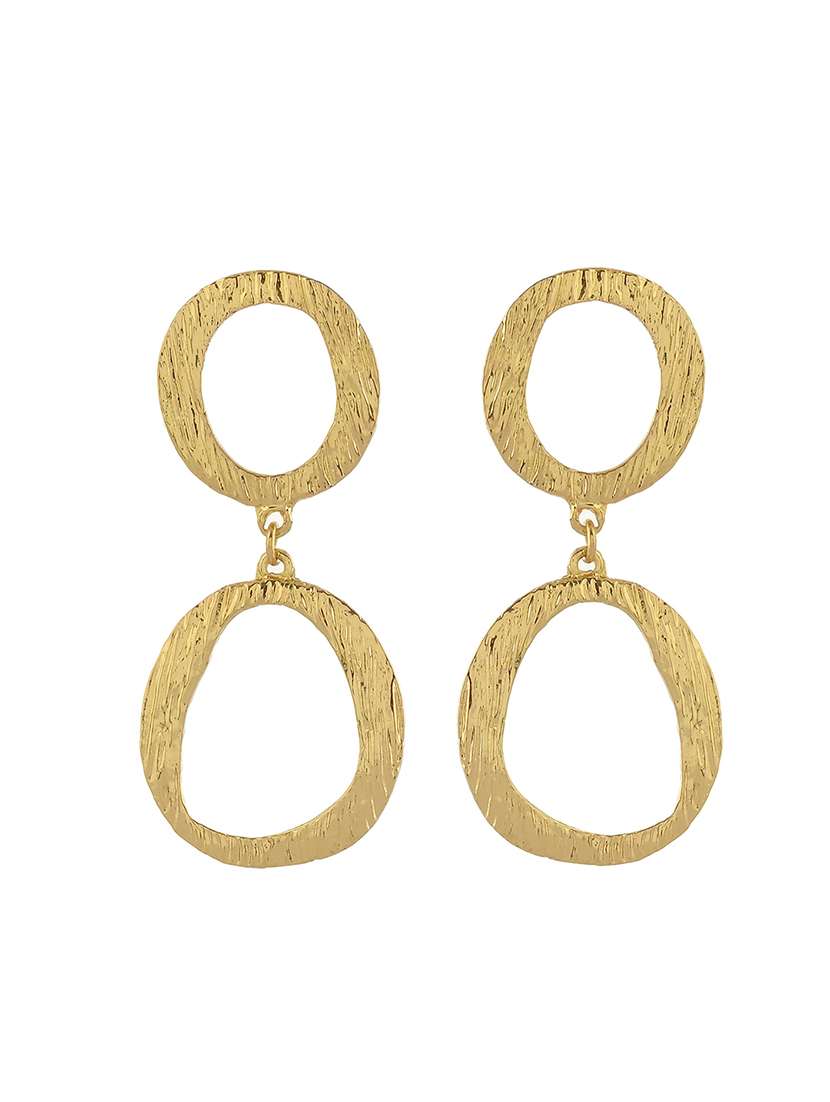 women gold metal drop earrings - 21720272 -  Standard Image - 1
