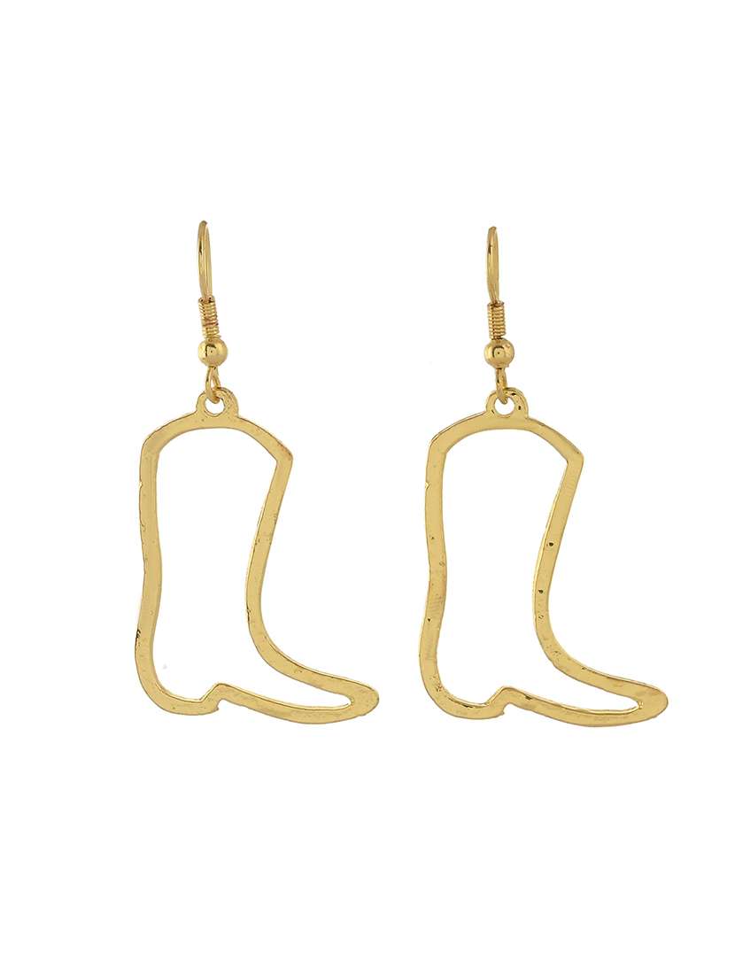 women gold metal drop earrings - 21720273 -  Standard Image - 1