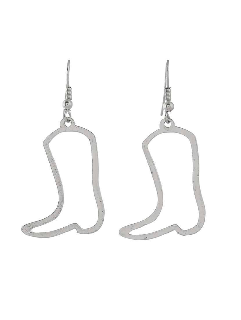 women silver metal drop earrings - 21720274 - Standard Image - 1