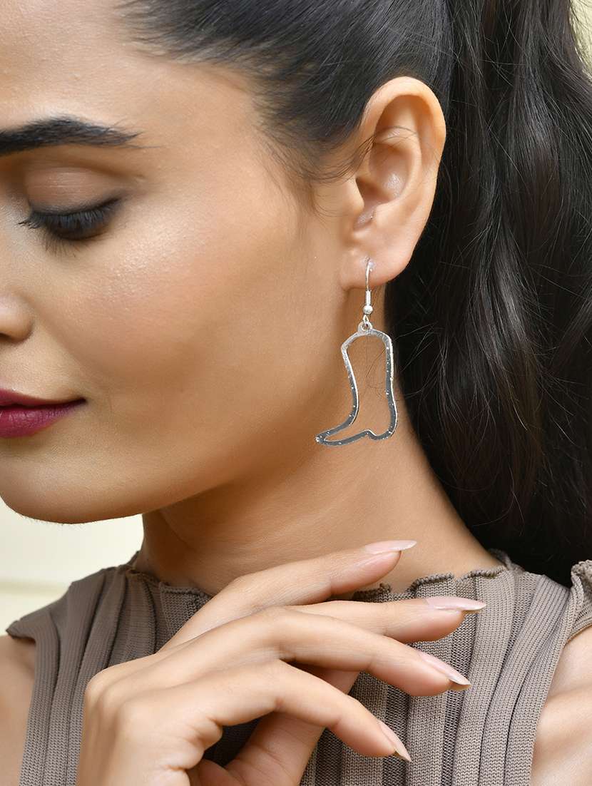 women silver metal drop earrings - 21720274 - Standard Image - 4