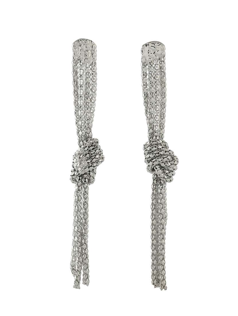 women silver metal drop earrings - 21720275 -  Standard Image - 1