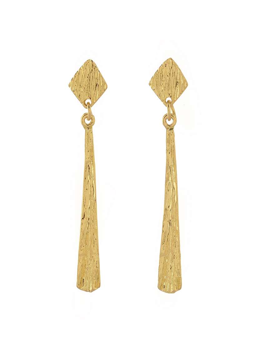 women gold metal drop earrings - 21720276 -  Standard Image - 1