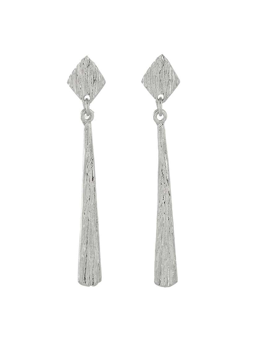 women silver metal drop earrings - 21720277 -  Standard Image - 1