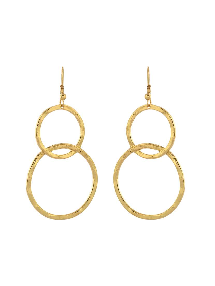 women gold metal drop earrings - 21720282 -  Standard Image - 1