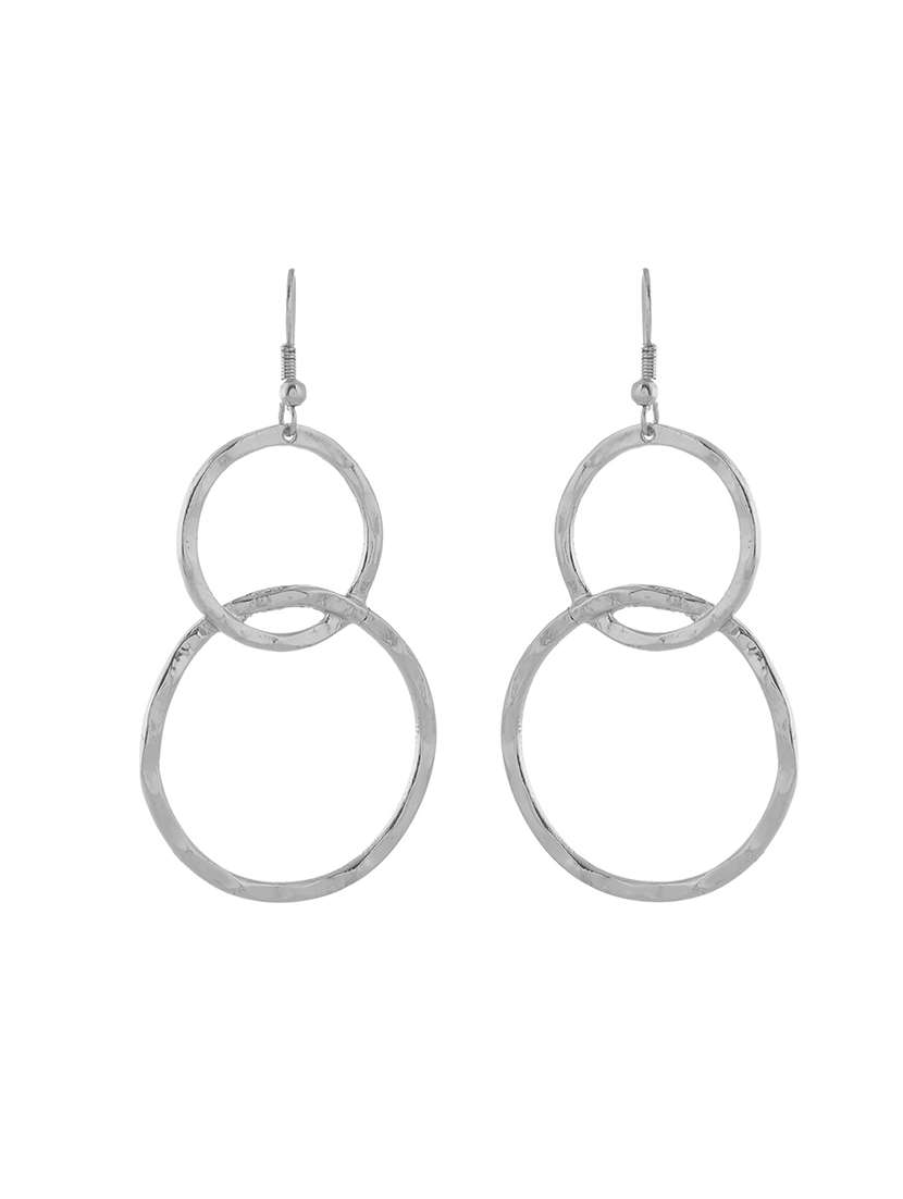 women silver metal drop earrings - 21720283 -  Standard Image - 1