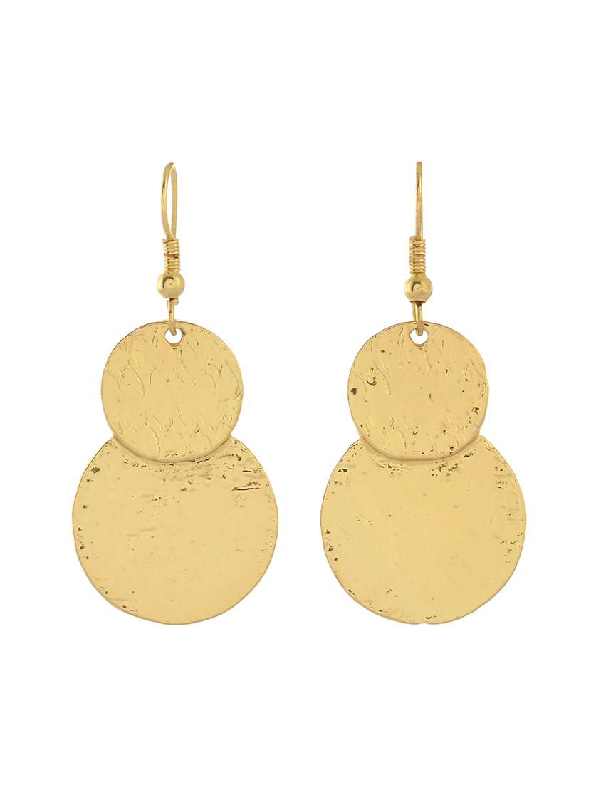 women gold metal drop earrings - 21720284 -  Standard Image - 1