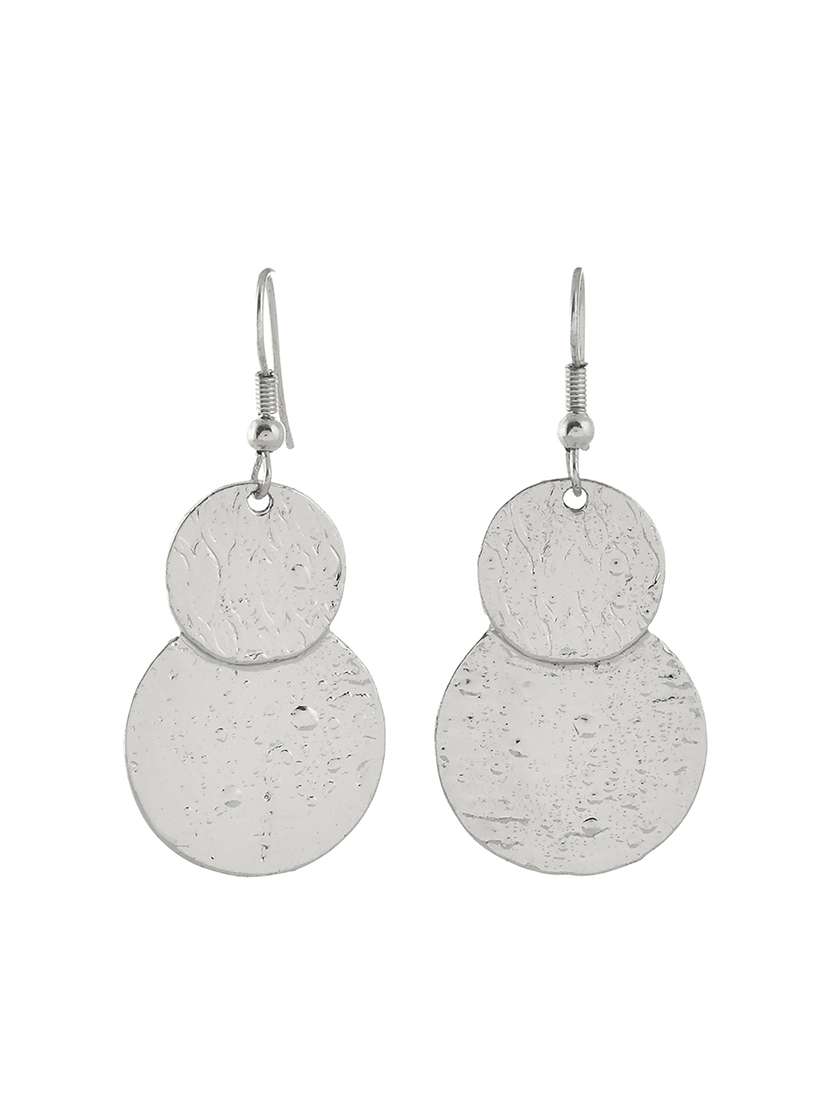 women silver metal drop earrings - 21720285 -  Standard Image - 1