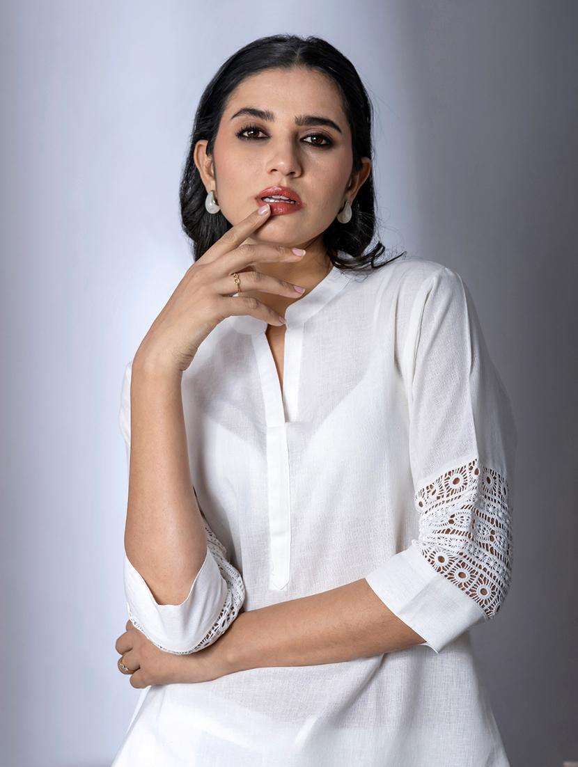 women white solid three quarter sleeve co-ords set - 21720289 -  Standard Image - 1