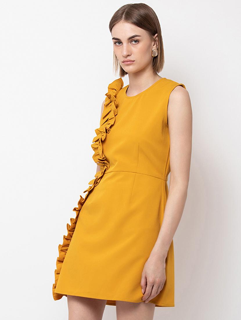 women solid sleeveless a-lien dress - 21720320 - Standard Image - 1
