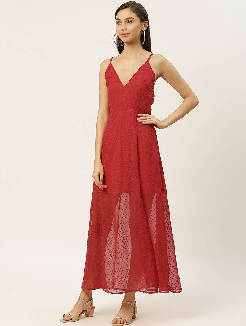 women slef designed shoulder strap a-line dress - 21720327 -  Standard Image - 1