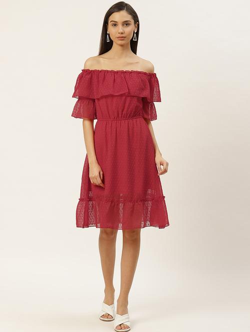 women self designed ruffled sleeves tiered dress - 21720329 - Standard Image - 0