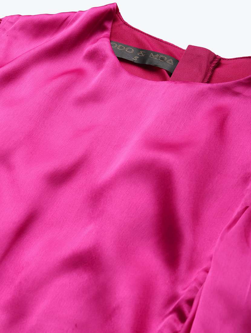 women solid flared sleeves a-line dress - 21720348 -  Standard Image - 4