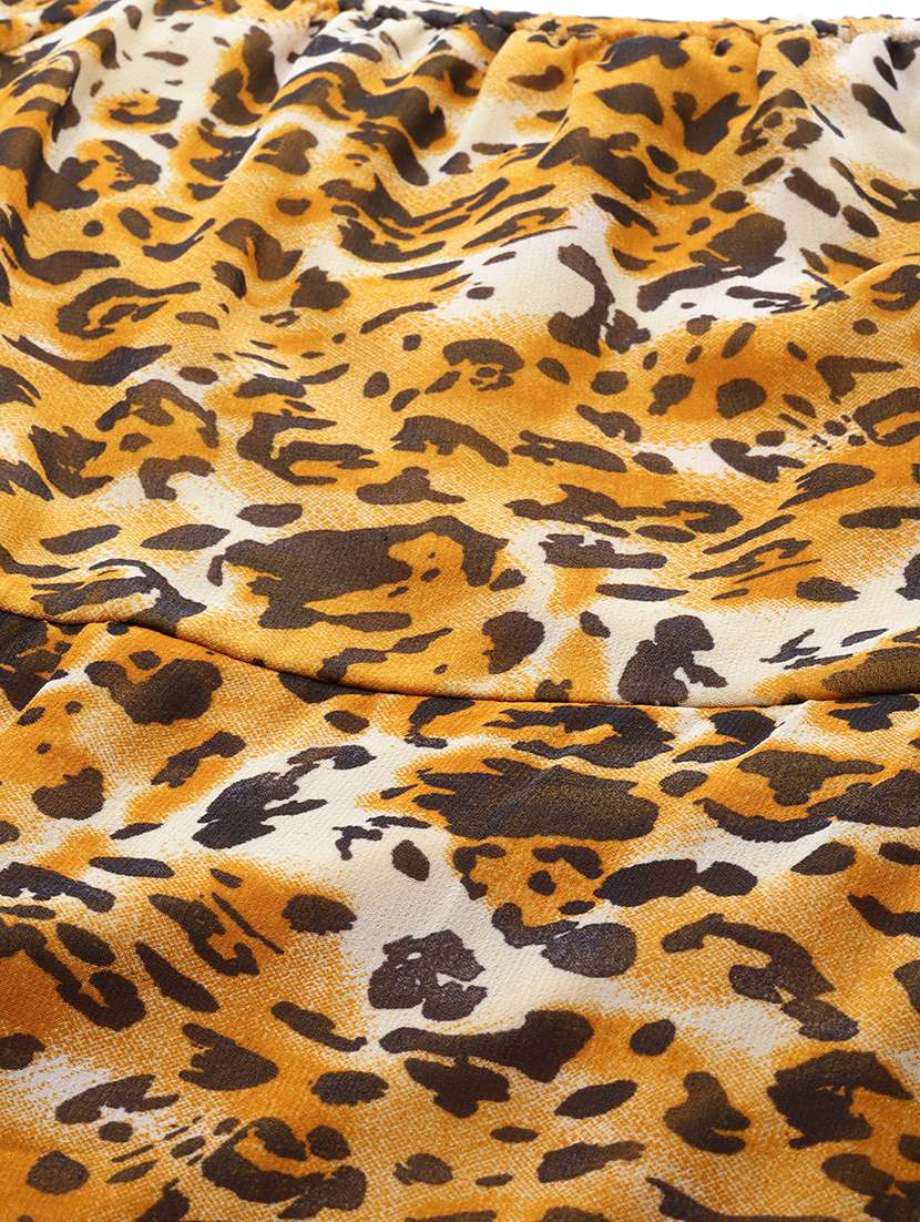 women animal print off shoulder a-line dress - 21720351 - Standard Image - 4