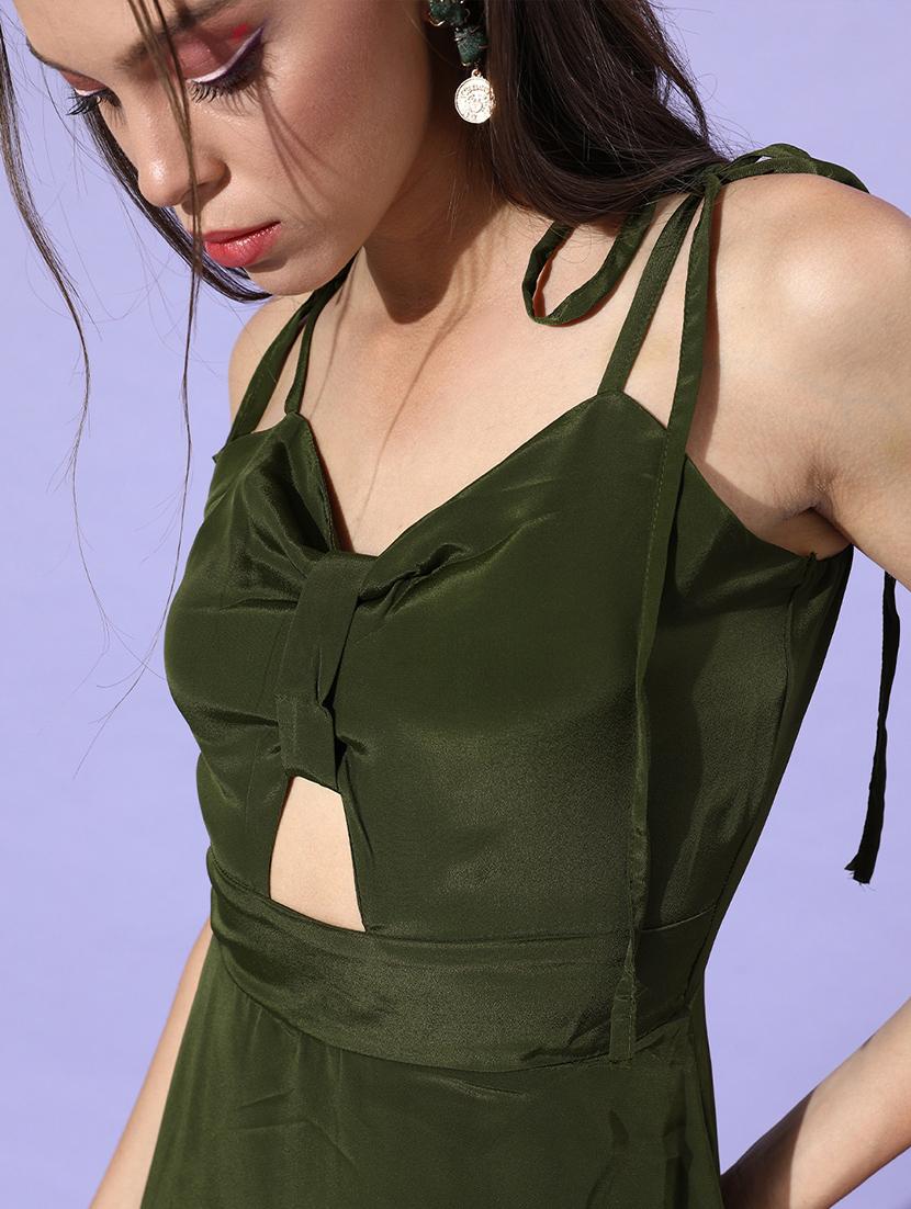 women solid shoulder strap layered dress - 21720357 - Standard Image - 4