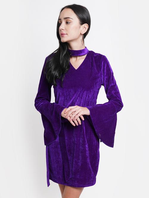 purple solid sheath dress - 21720382 -  Standard Image - 0