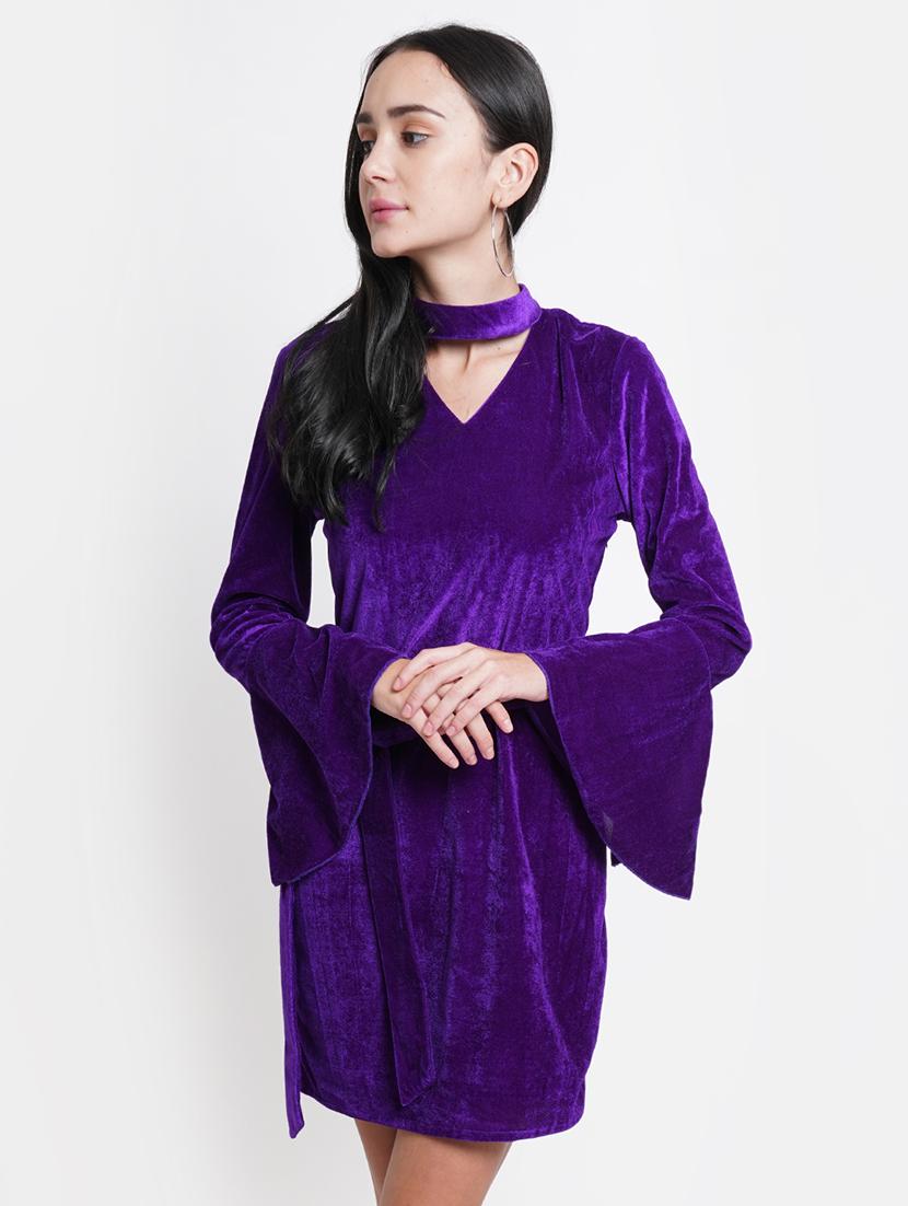 purple solid sheath dress - 21720382 -  Zoom Image - 0