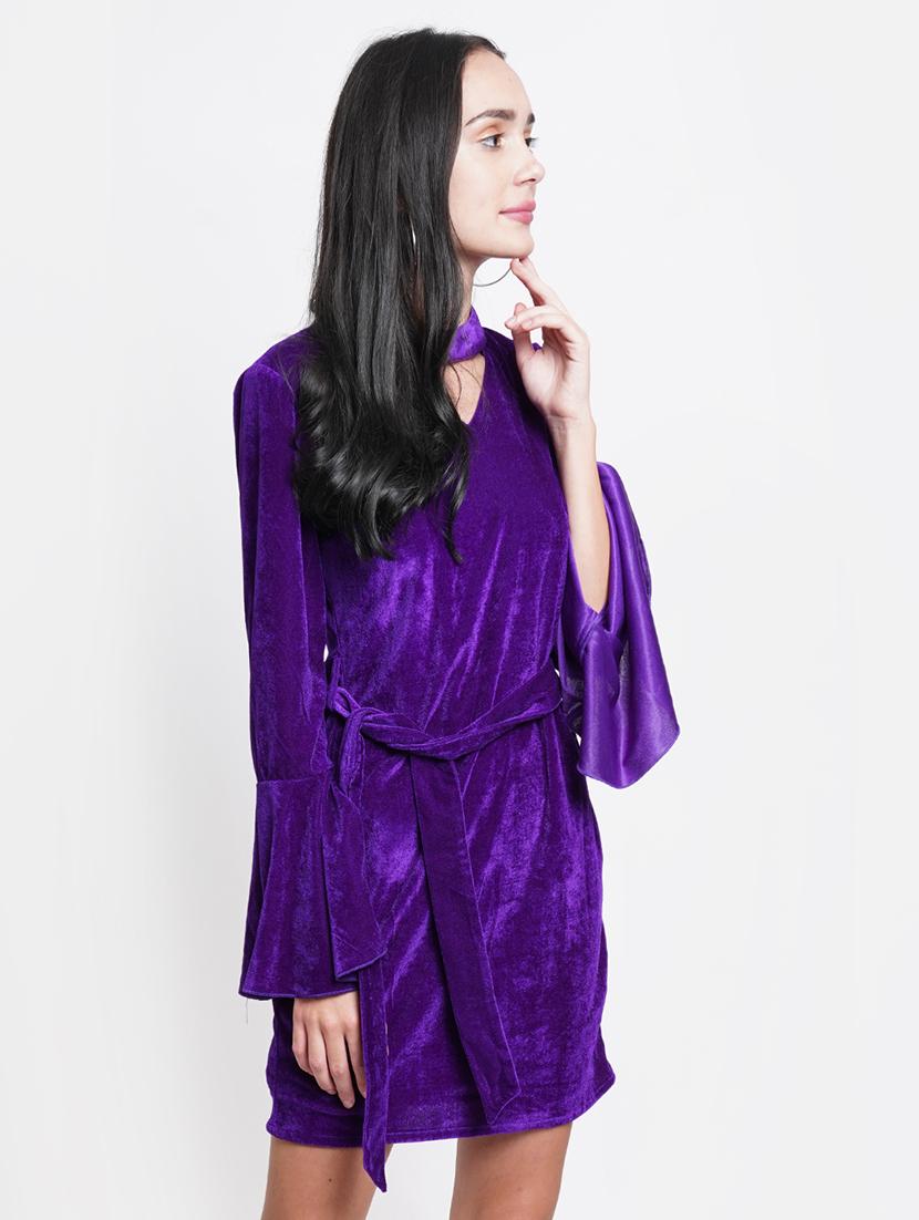 purple solid sheath dress - 21720382 -  Standard Image - 1