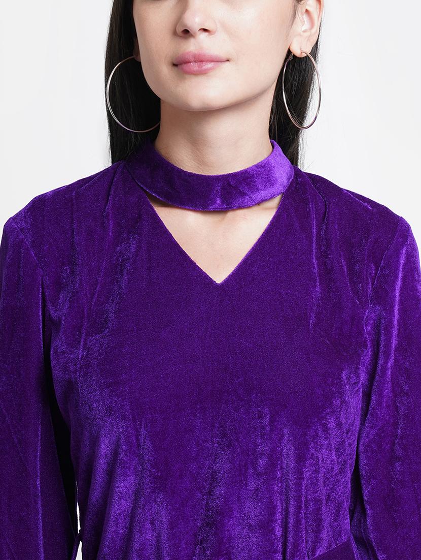 purple solid sheath dress - 21720382 - Standard Image - 4