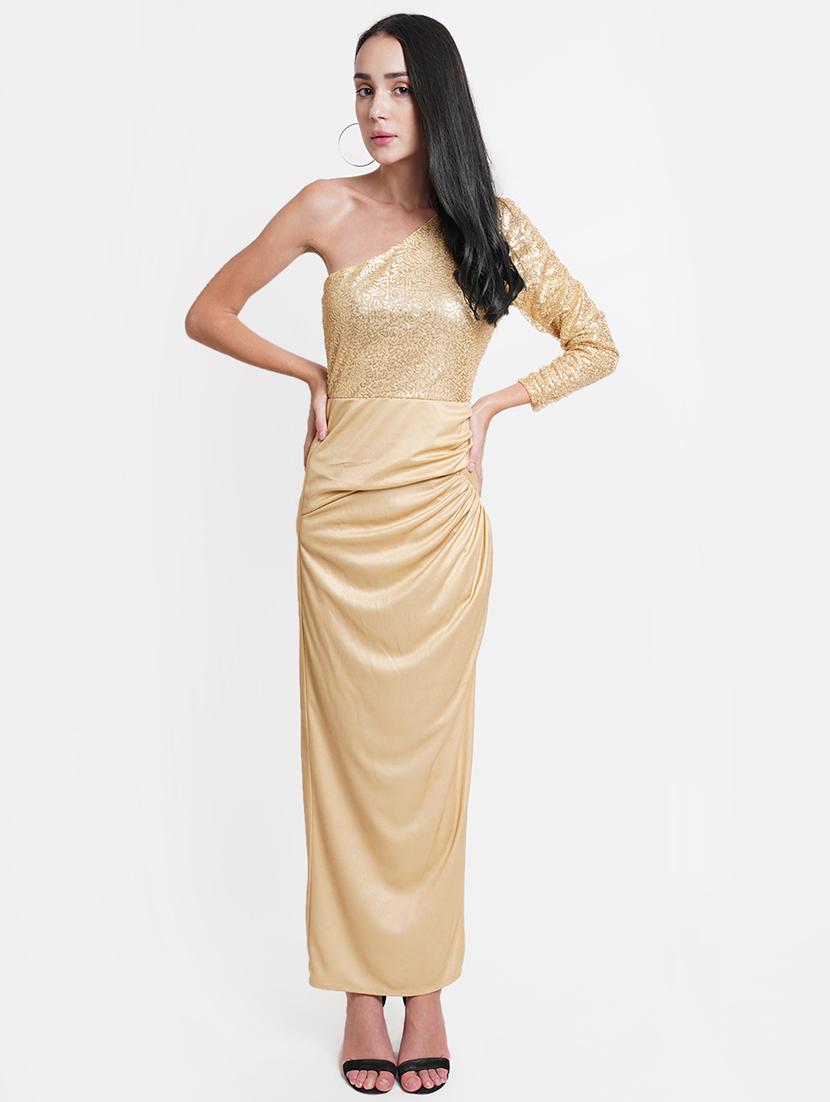 women sequin one shoulder side slit dress - 21720385 - Zoom Image - 0
