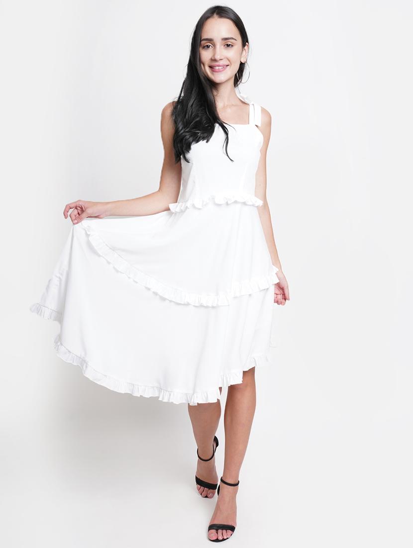 women solid sleeveless tiered dress - 21720388 - Zoom Image - 0