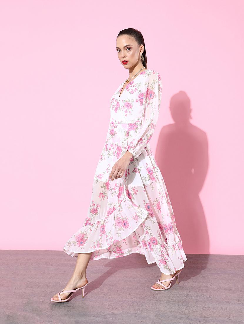 women floral print high slit dress - 21720391 -  Standard Image - 1