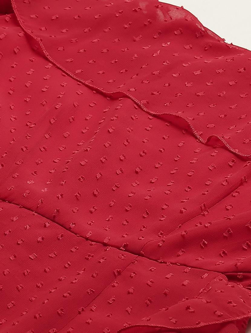 women off shoulder swiss dots ruffle dress - 21720412 - Standard Image - 4