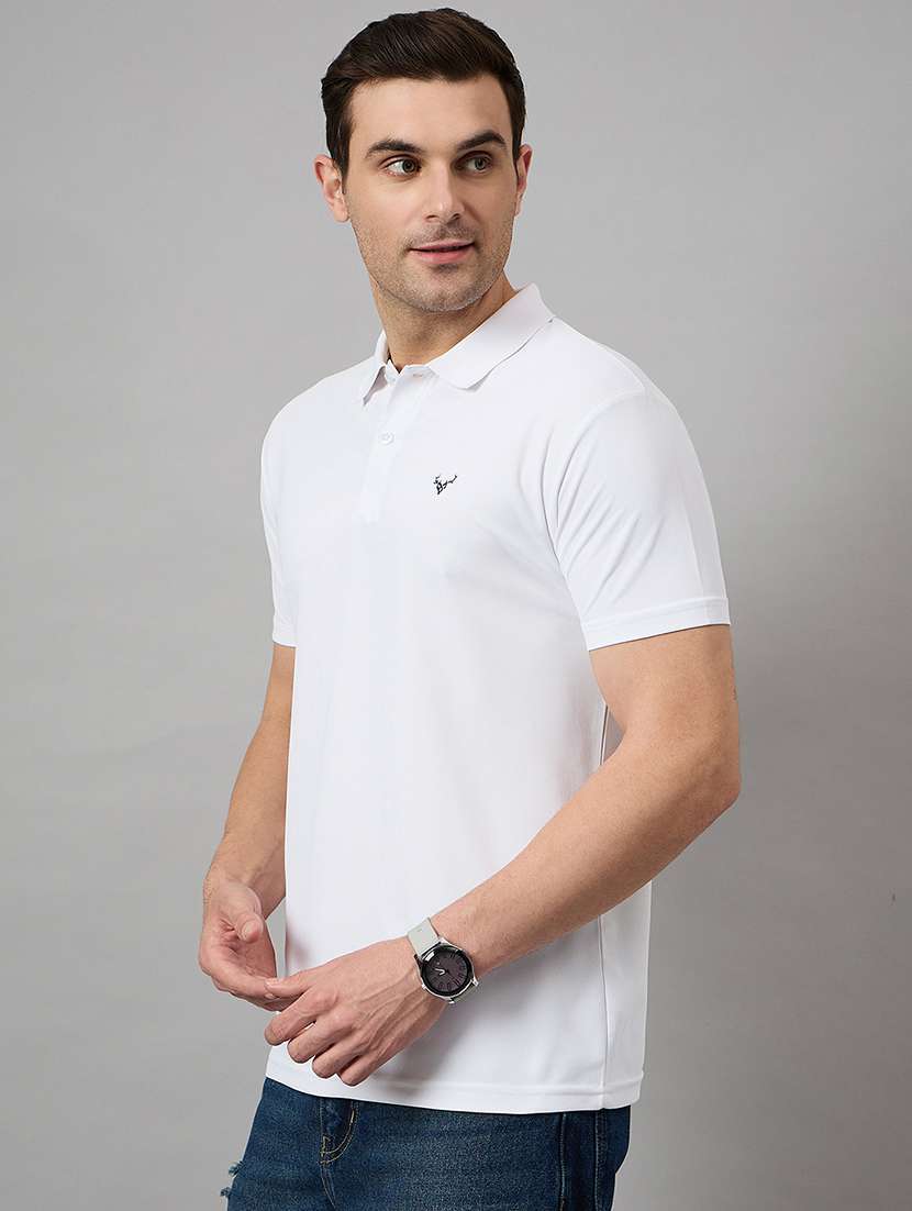 men solid short sleeve polo t-shirt