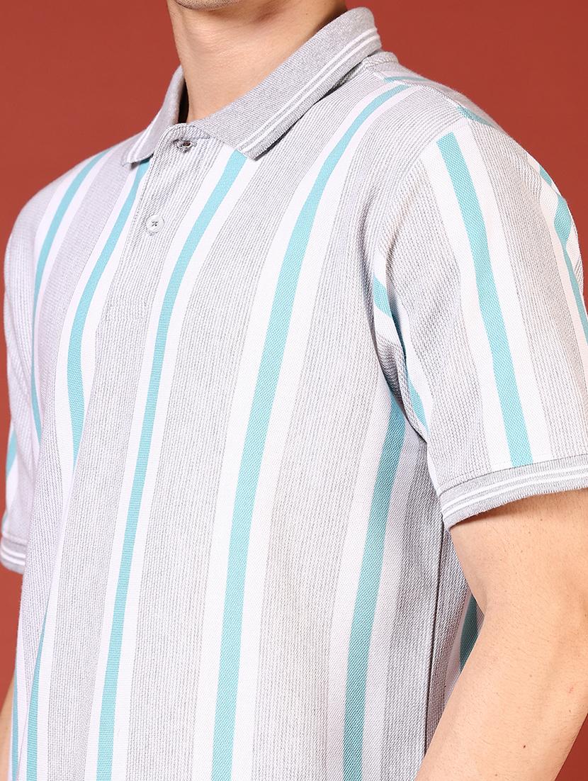 men striped short sleeve regular fit polo t-shirt - 21720449 - Standard Image - 4