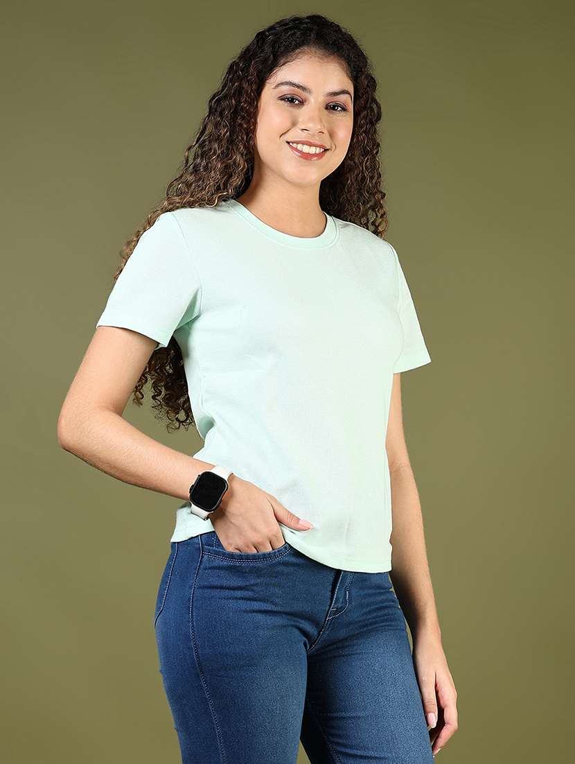women solid short sleeve regular fit t-shirt - 21720476 -  Standard Image - 1