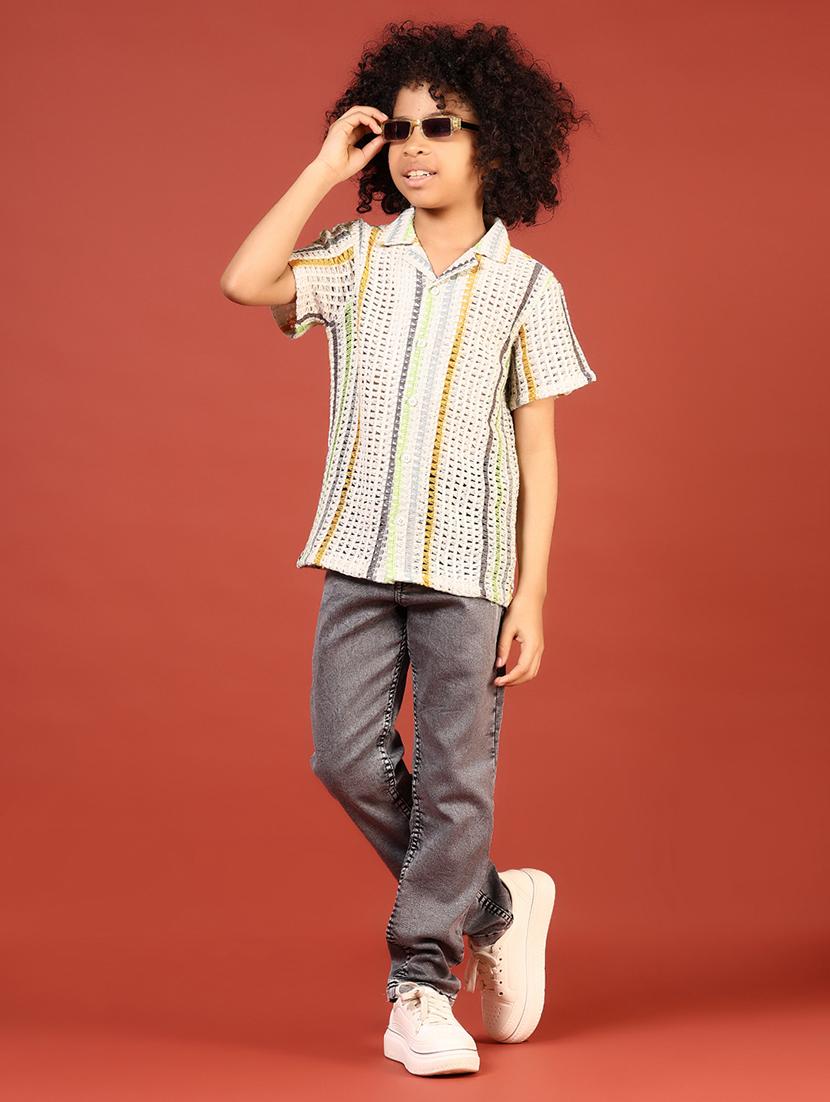 boys self designed cuban collaerd shirt - 21720478 - Standard Image - 4
