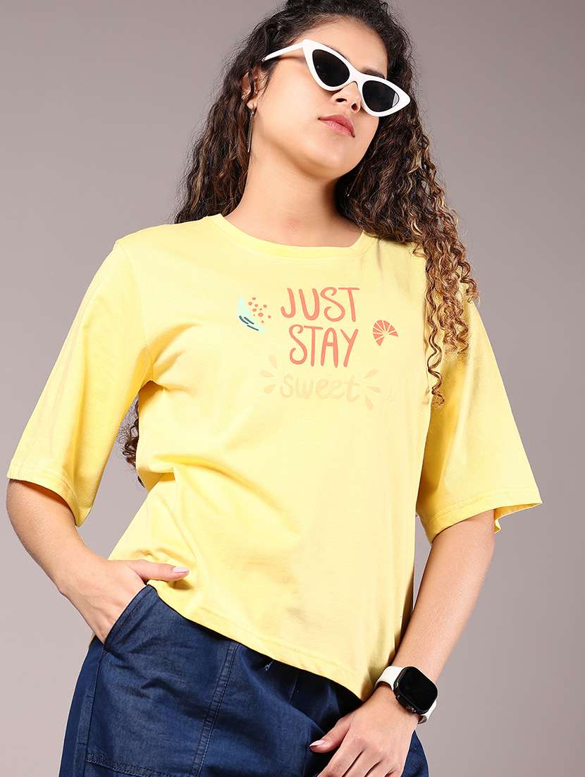 women printed short sleeve loose fit t-shirt - 21720496 - Standard Image - 1