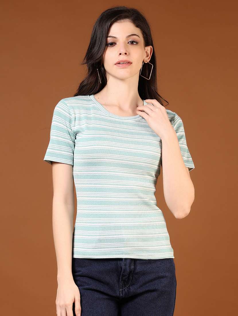 women striped short sleeve t-shirt