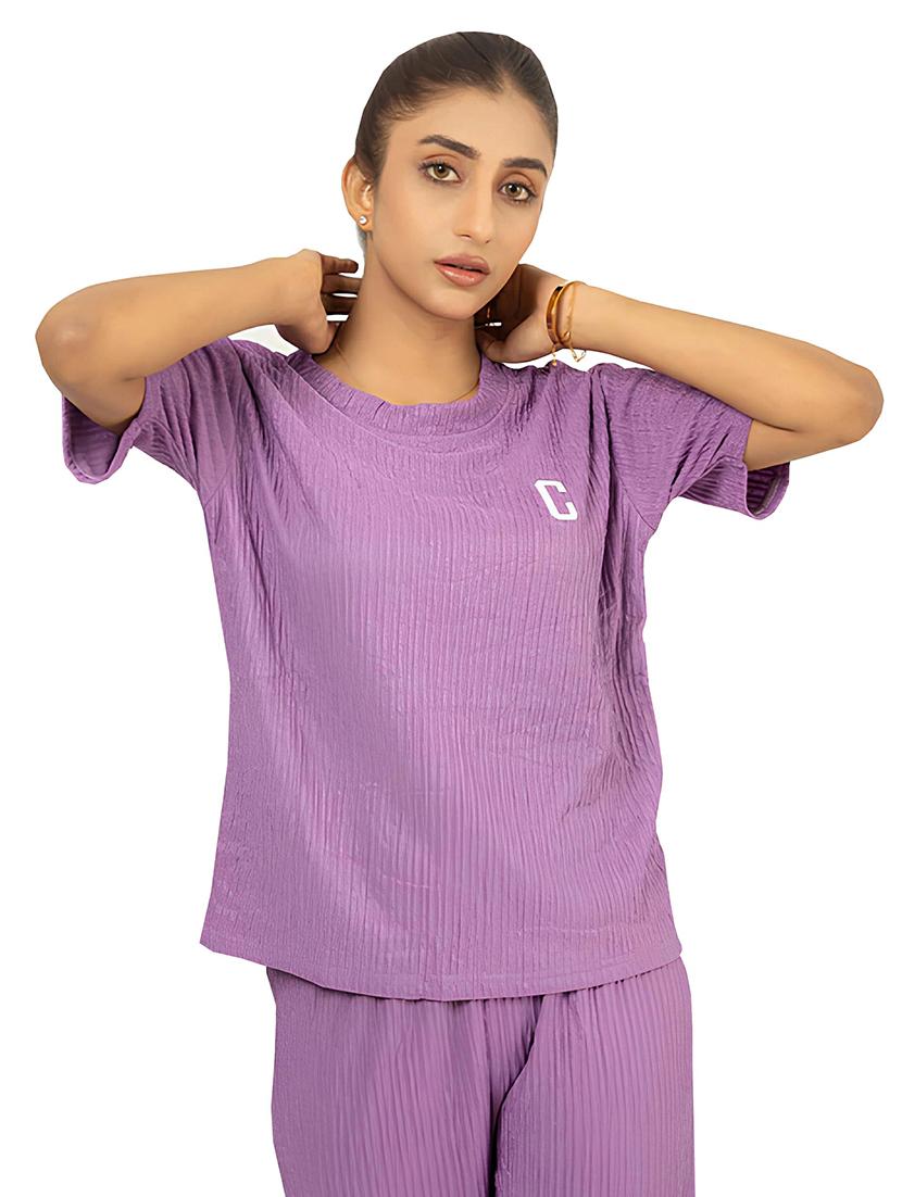 women solid top and palazzo co-ord set - 21720649 - Standard Image - 1