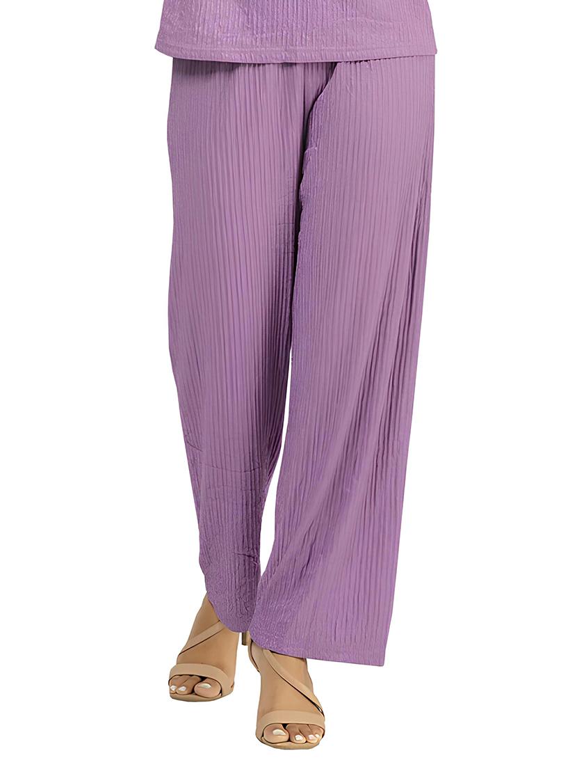 women solid top and palazzo co-ord set - 21720649 - Standard Image - 4