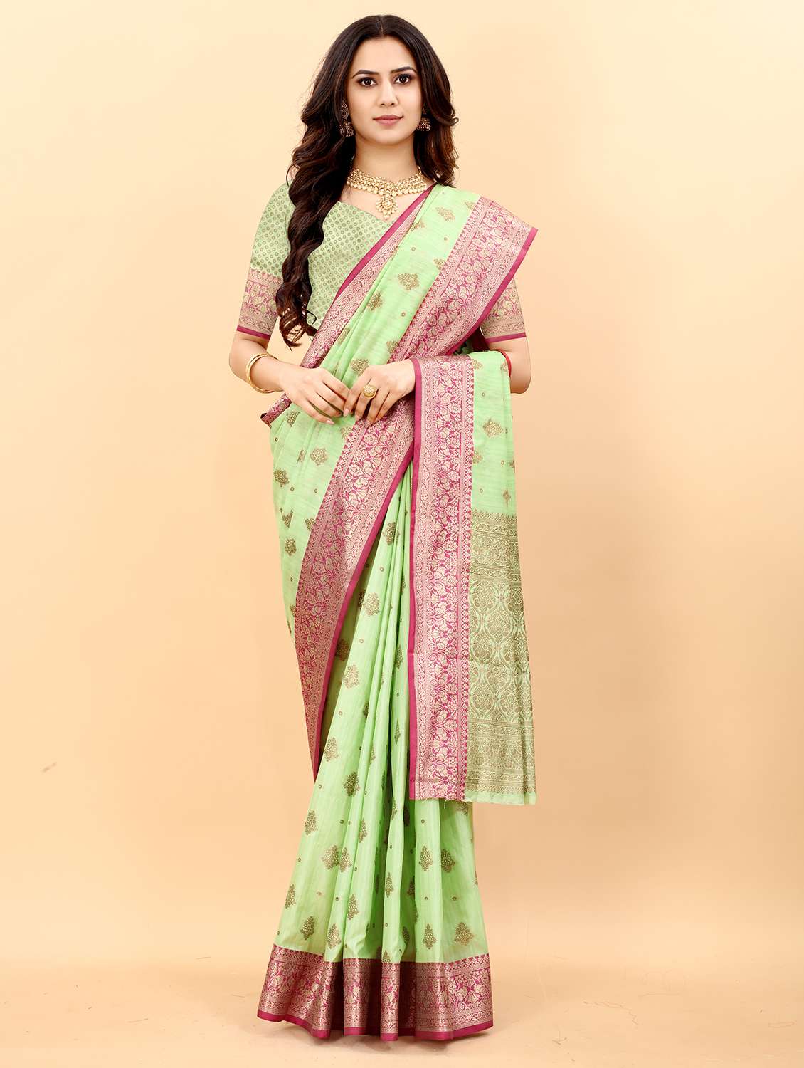 women self design kanjivaram saree with blouse - 21720651 - Standard Image - 1