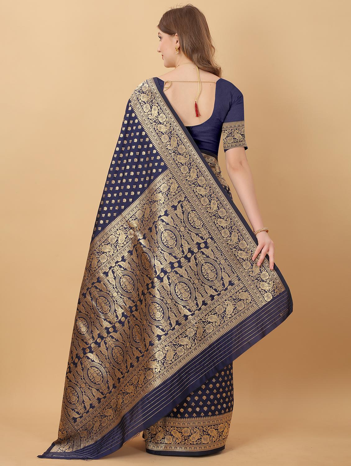 women self design zari work kanjivaram saree with blouse - 21720670 -  Standard Image - 1