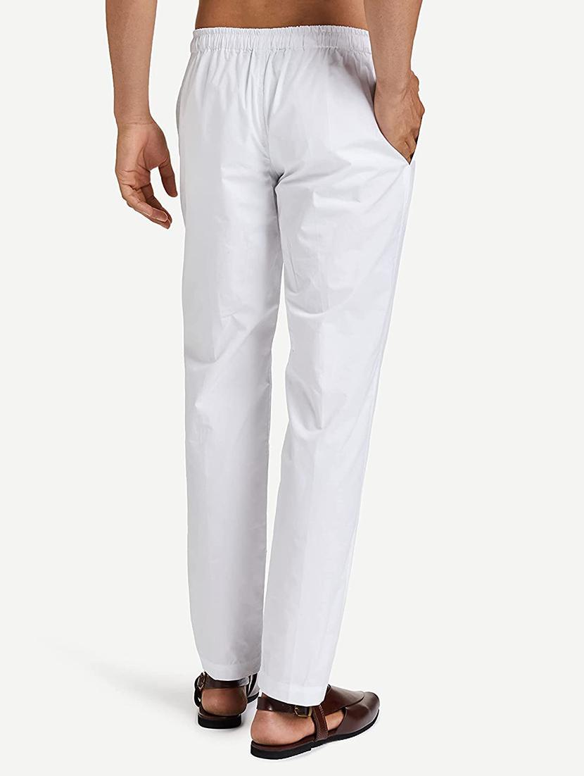 white solid cotton ethnic pyjama - 21720707 -  Standard Image - 1