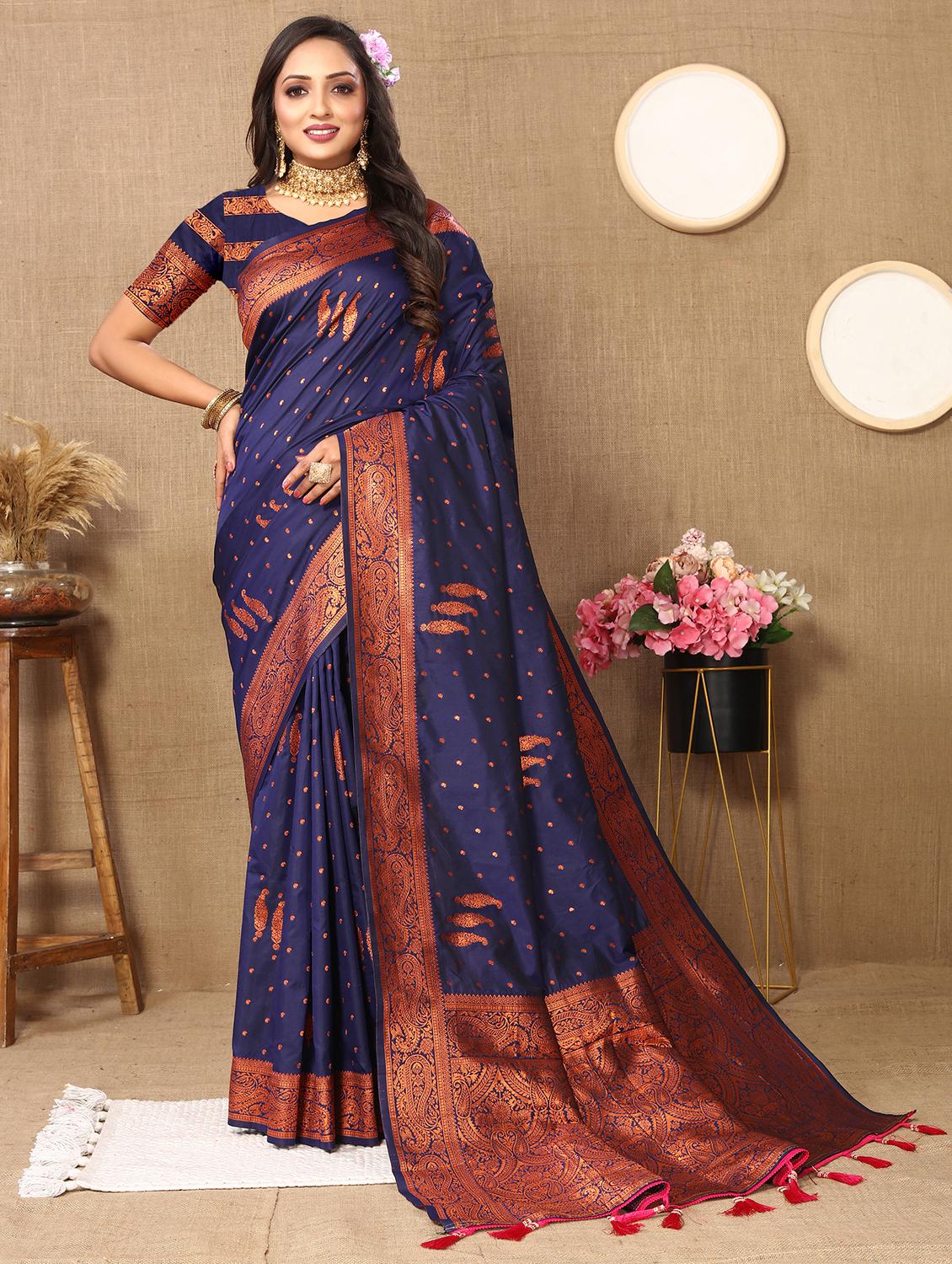 women self design banarasi saree with blouse - 21720722 - Standard Image - 1