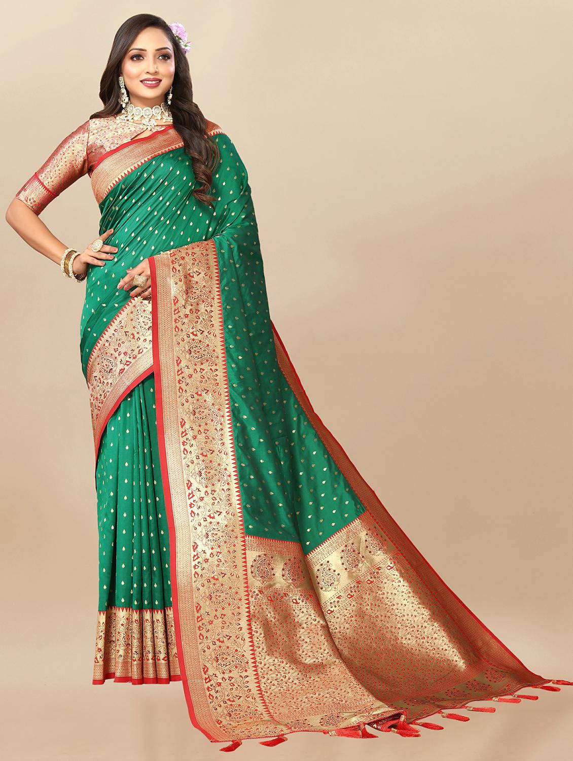 women self design zari work kanjivaram saree with blouse - 21720755 - Standard Image - 1