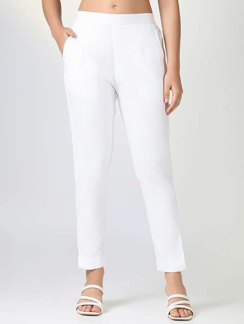 women solid tapered pant - 21720815 -  Standard Image - 0