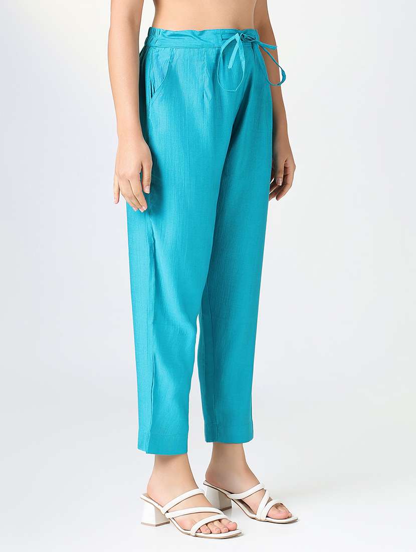 women solid tapered pant - 21720817 -  Standard Image - 1